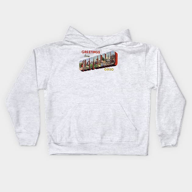 Greetings from Cleveland Ohio Kids Hoodie by reapolo